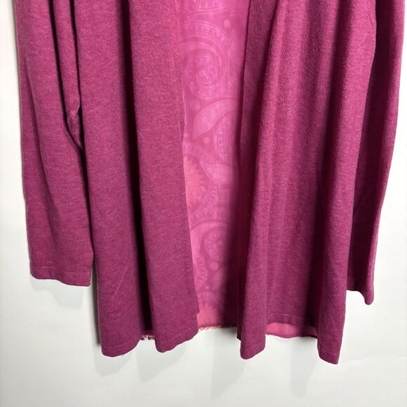 Soft Surroundings Pattern Paisley Back Open Cardigan Sweater in Pink Size XL - Picture 5 of 10